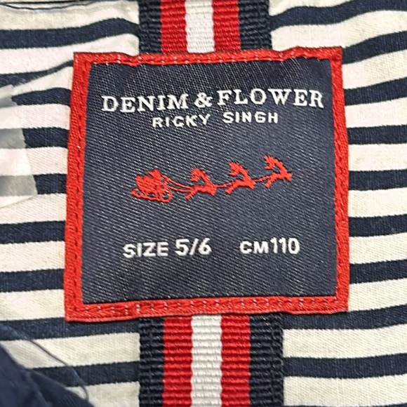 Denim and Flower Ricky Singh blue button up with Santa doing the Dap. Size 5/6 - Picture 2 of 11